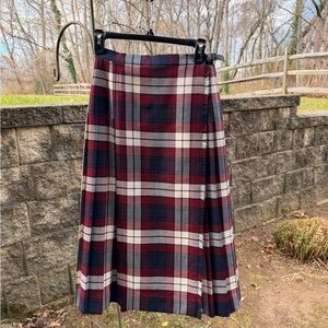 Vintage Jane Justin for Charter Club 100% Scottish Wool Tartan Wrap Skirt